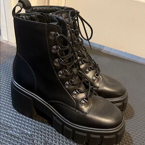 Sleek Black Combat Boots for Women